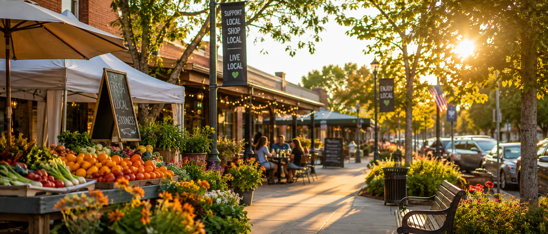 Scenic Central Valley California community surrounded by residential neighborhoods, green farmland, orchards, and open spaces representing the lifestyle and communities that make the region a popular place to call home.