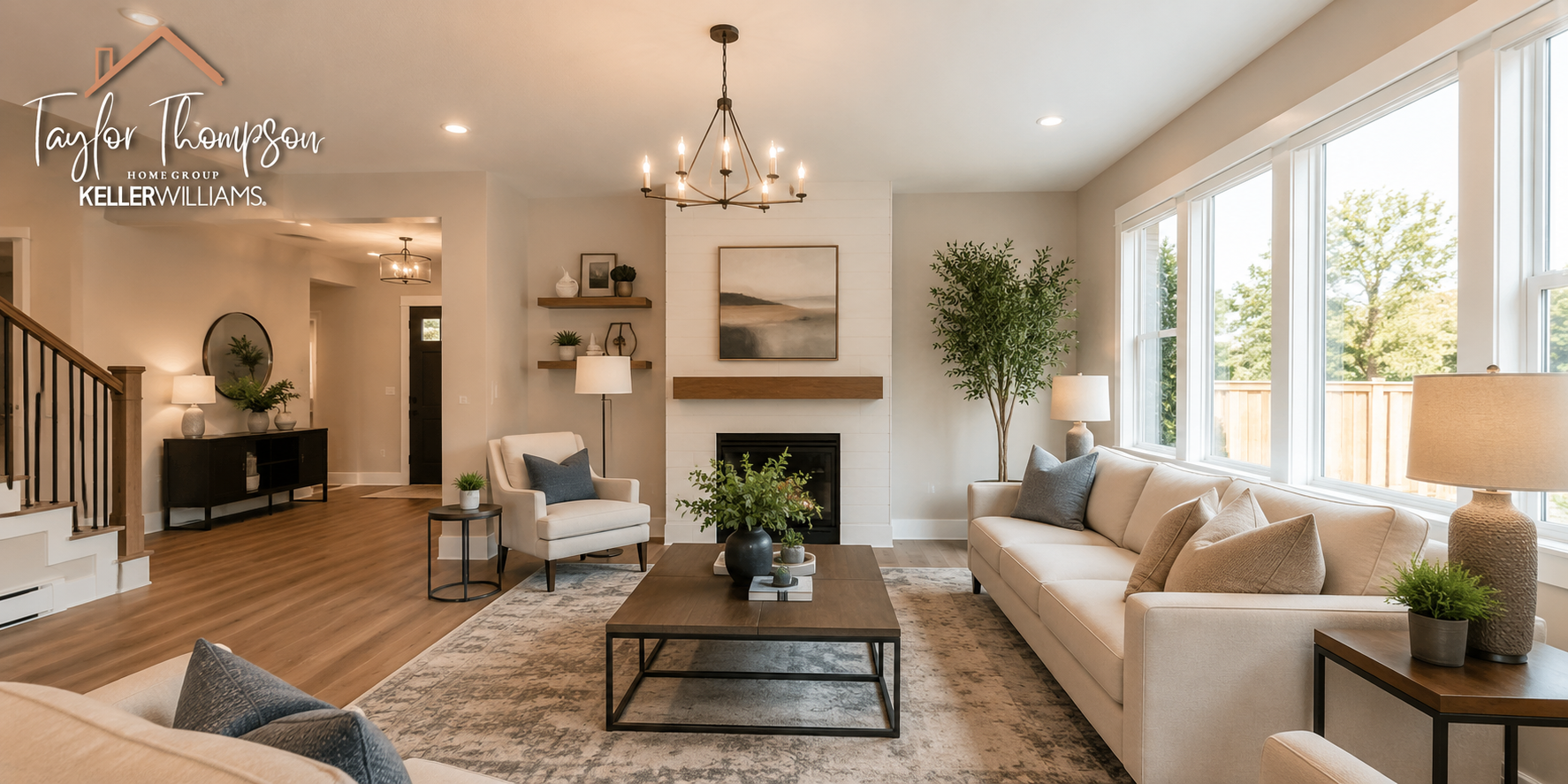 Beautifully staged living room in a modern home showcasing simple upgrades that can increase buyer appeal before selling a home in the Central Valley.